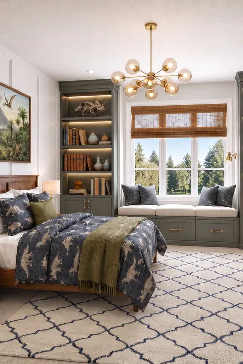 Mid-range dinosaur-themed bedroom redecoration